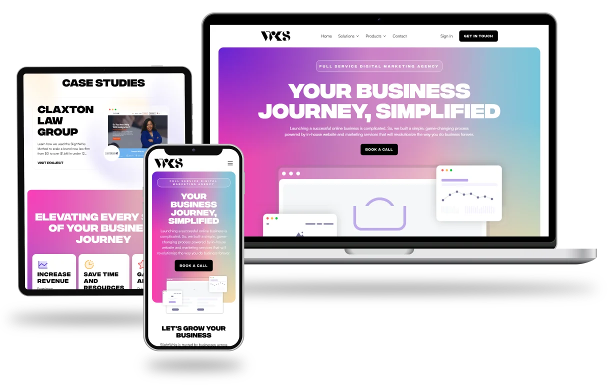 VKS website displayed on tablet, phone, and laptop